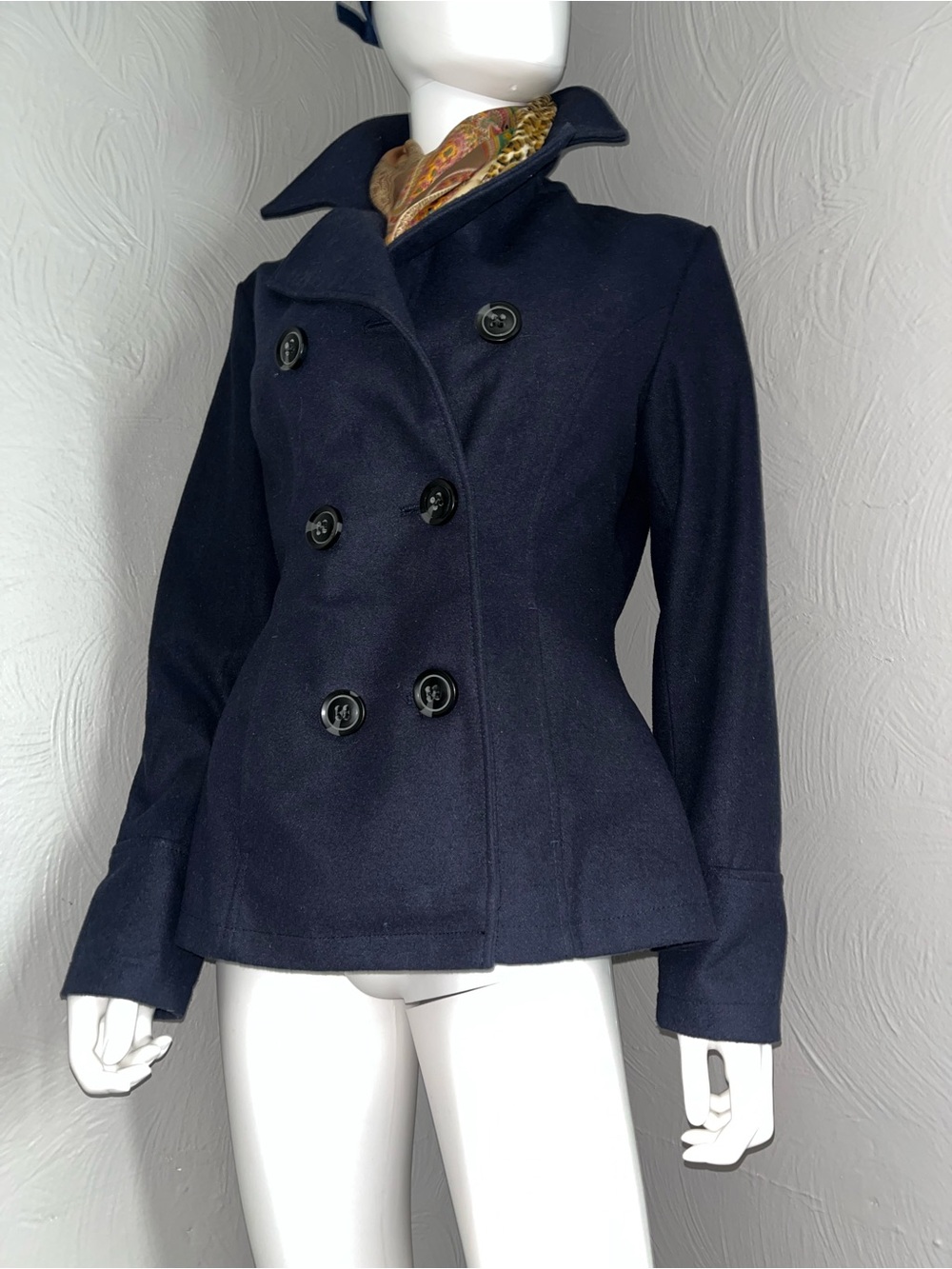 Celebrity Pink Navy Double-Breasted Peacoat - Picture 2 of 5